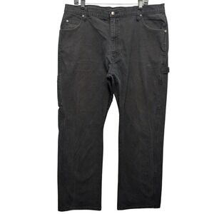 Genuine Dickies Carpenter Pants Mens 40x32 Black Workwear EU1939RBK Straight Leg